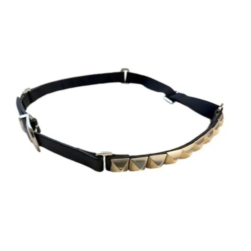 Vintage Suzi Roher Canada Studded Leather Belt Small Plus Silver 90s